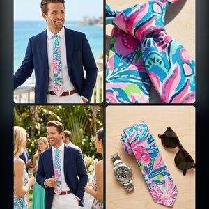 Vibrant Pink & Turquoise Floral Necktie